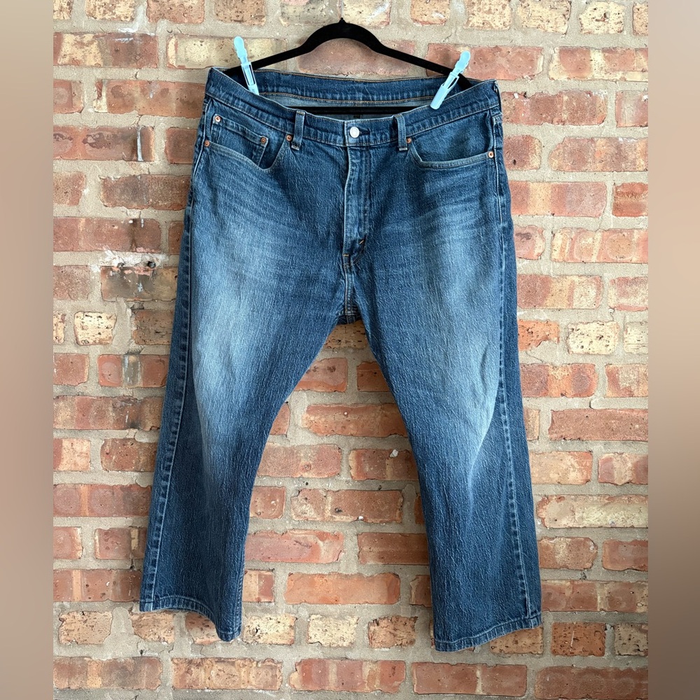 Vintage Levi's 505 Straight Relaxed Fit Blue Jeans 38x29 plus distressed medium